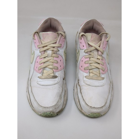 Big Kid's Nike Air Max 90 LTR SE Summit White‎ Pink DQ0276-100 Girls Size 5.5Y - Picture 3 of 10